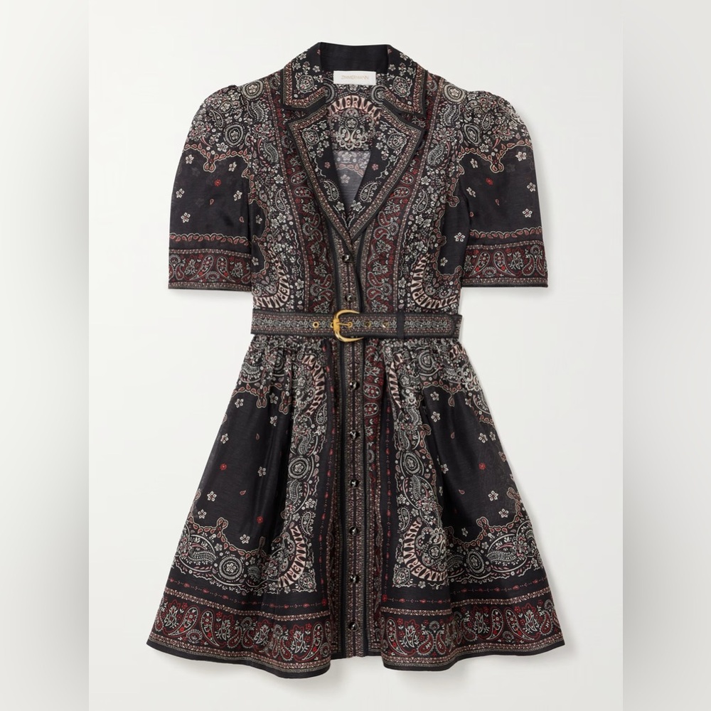 Zimmermann Matchmaker paisley-print linen and silk-blend mini dress
